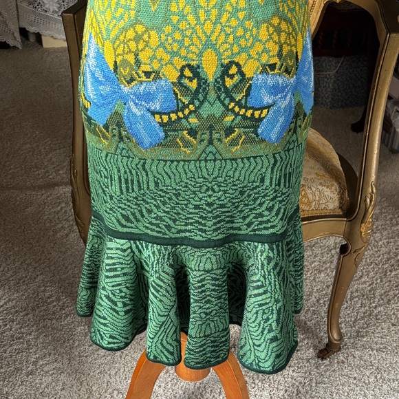 Designer Mary Katrantzou Green and Blue Patterned Dress - reversible , see pics - Picture 7 of 15